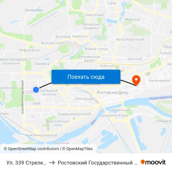Ул. 339 Стрелковой Дивизии to Ростовский Государственный Медицинский Университет map