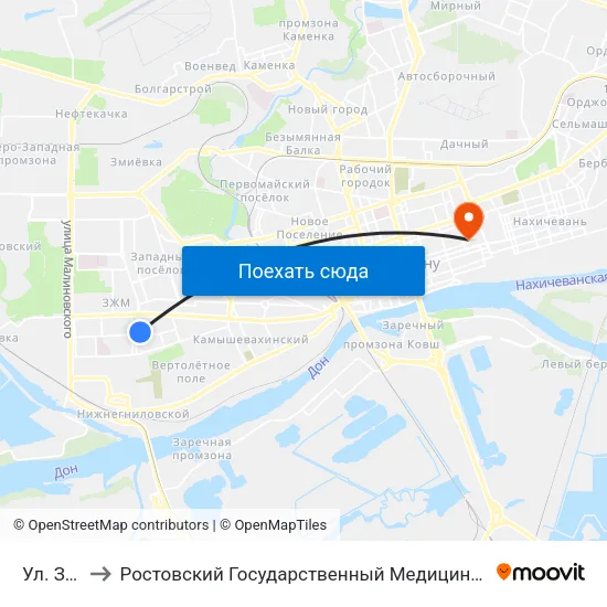 Ул. Зорге to Ростовский Государственный Медицинский Университет map