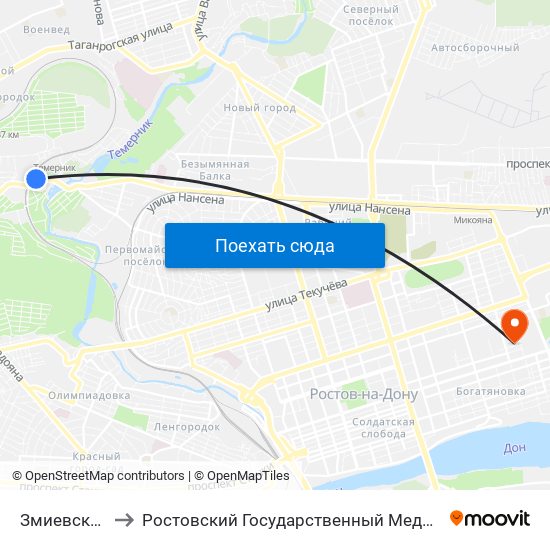 Змиевский Пр-Д to Ростовский Государственный Медицинский Университет map