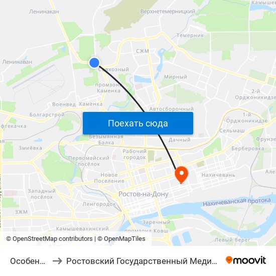 Особенная Ул. to Ростовский Государственный Медицинский Университет map