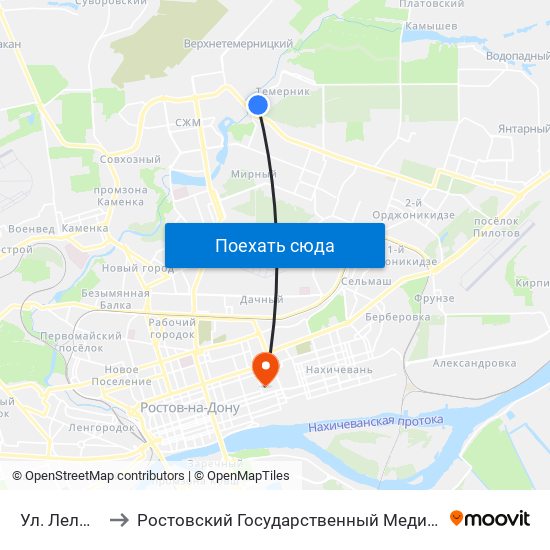 Ул. Лелюшенко to Ростовский Государственный Медицинский Университет map