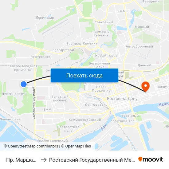 Пр. Маршала Жукова to Ростовский Государственный Медицинский Университет map