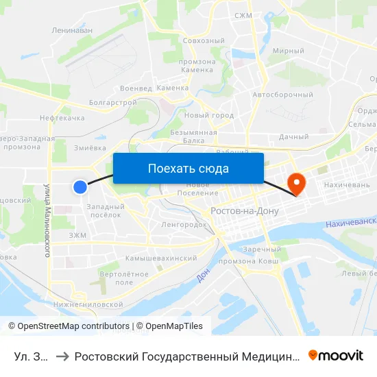 Ул. Зорге to Ростовский Государственный Медицинский Университет map