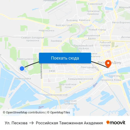 Ул. Пескова to Российская Таможенная Академия map
