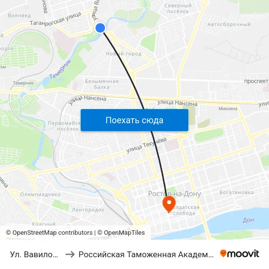 Ул. Вавилова to Российская Таможенная Академия map