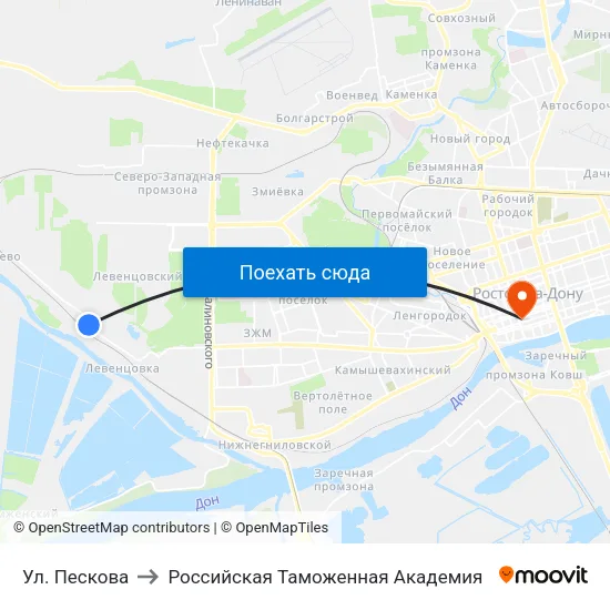 Ул. Пескова to Российская Таможенная Академия map