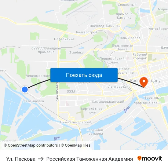 Ул. Пескова to Российская Таможенная Академия map