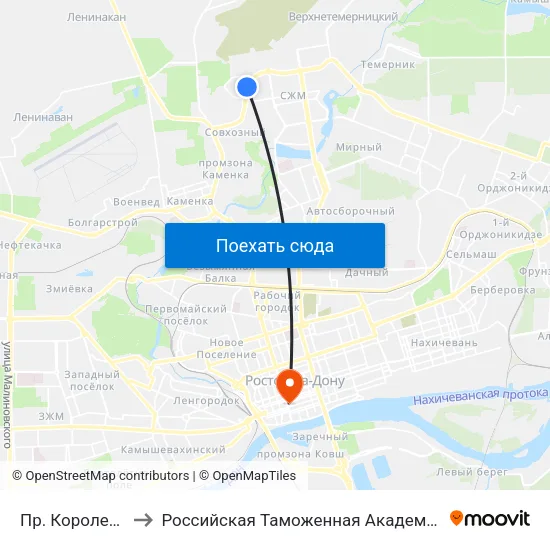 Пр. Королева to Российская Таможенная Академия map