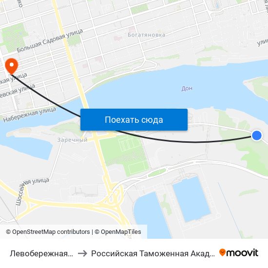 Левобережная Ул. to Российская Таможенная Академия map