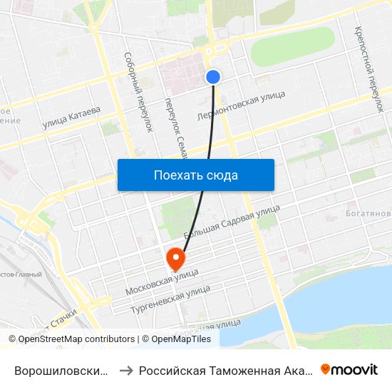Ворошиловский Пр. to Российская Таможенная Академия map