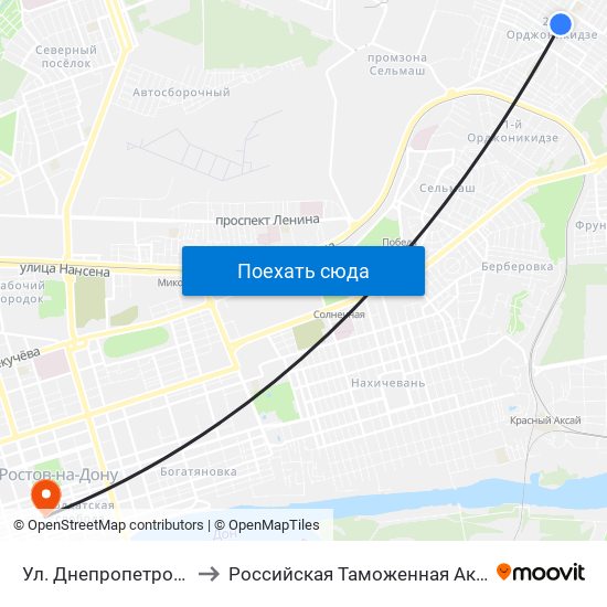 Ул. Днепропетровская to Российская Таможенная Академия map