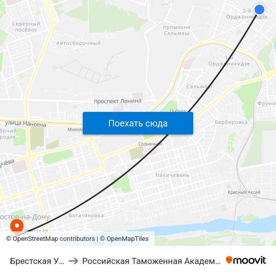 Брестская Ул. to Российская Таможенная Академия map