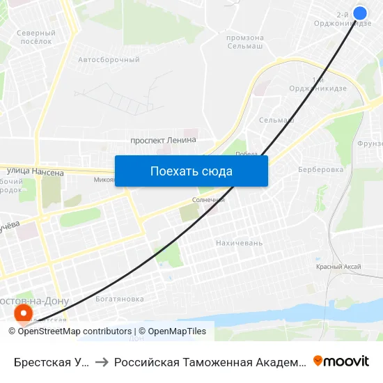 Брестская Ул. to Российская Таможенная Академия map