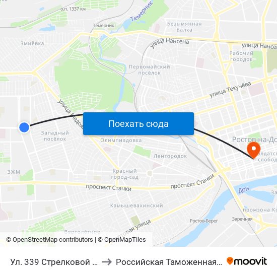 Ул. 339 Стрелковой Дивизии to Российская Таможенная Академия map