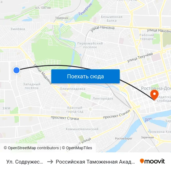 Ул. Содружества to Российская Таможенная Академия map