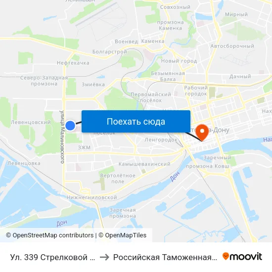 Ул. 339 Стрелковой Дивизии to Российская Таможенная Академия map