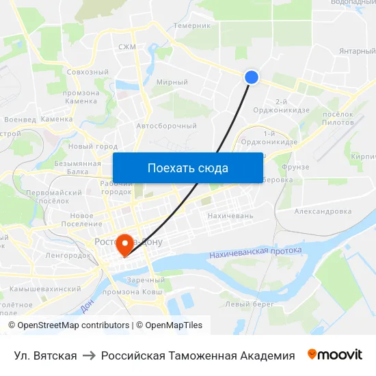 Ул. Вятская to Российская Таможенная Академия map