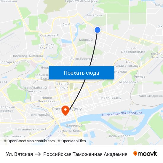 Ул. Вятская to Российская Таможенная Академия map