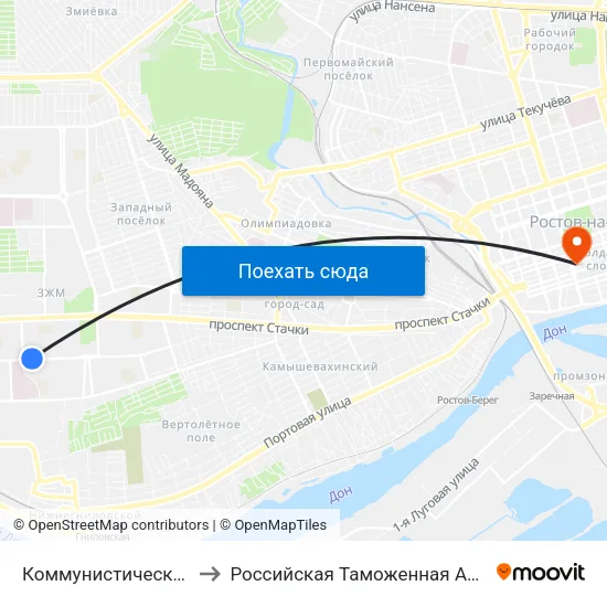 Коммунистический Пр. to Российская Таможенная Академия map