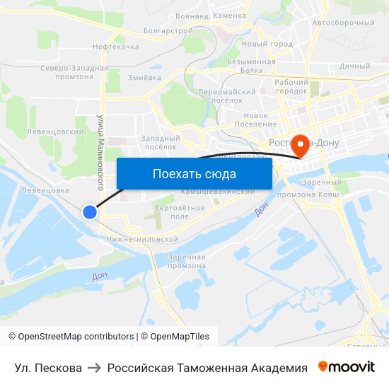 Ул. Пескова to Российская Таможенная Академия map