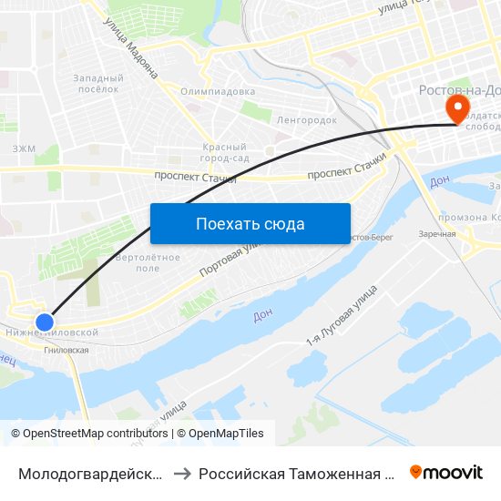 Молодогвардейский Пер. to Российская Таможенная Академия map