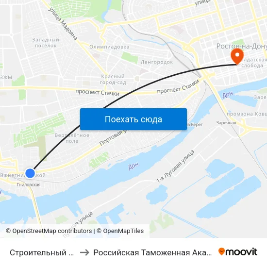 Строительный Пер. to Российская Таможенная Академия map
