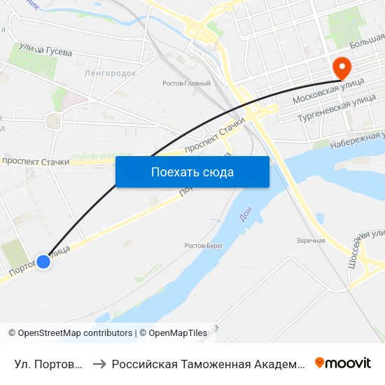 Ул. Портовая to Российская Таможенная Академия map