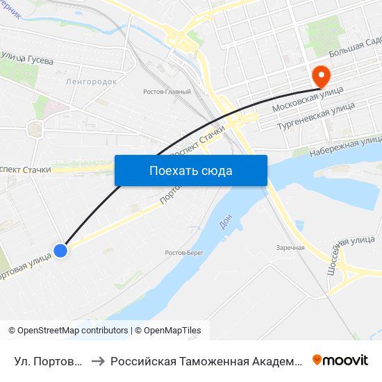 Ул. Портовая to Российская Таможенная Академия map