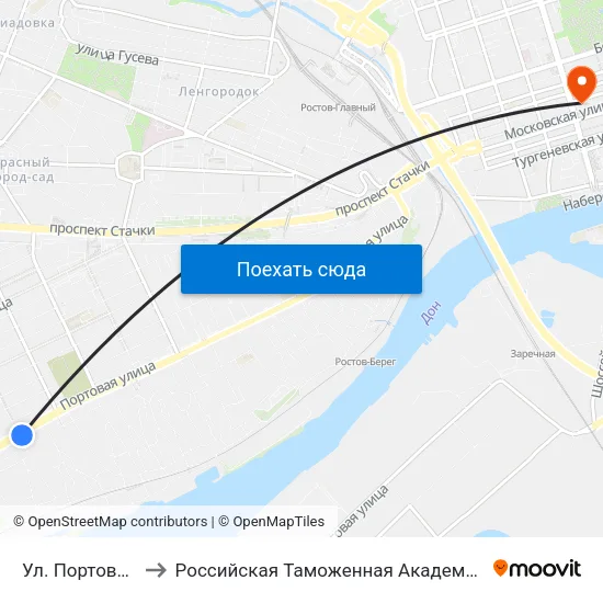 Ул. Портовая to Российская Таможенная Академия map