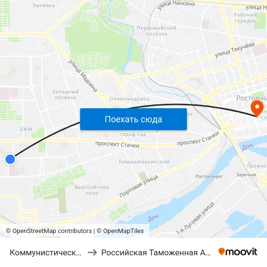 Коммунистический Пр. to Российская Таможенная Академия map