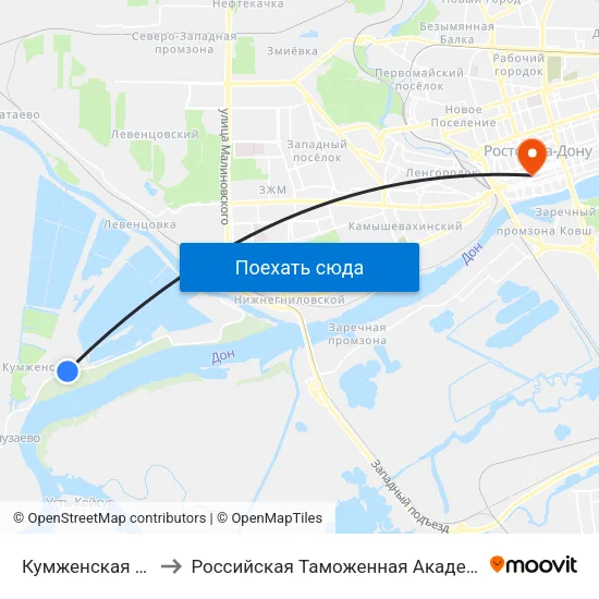Кумженская Ул. to Российская Таможенная Академия map