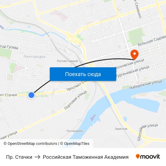Пр. Стачки to Российская Таможенная Академия map