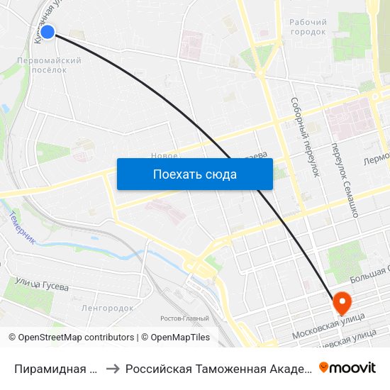 Пирамидная Ул. to Российская Таможенная Академия map