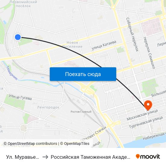 Ул. Муравьева to Российская Таможенная Академия map