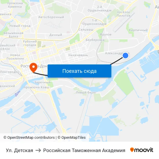 Ул. Детская to Российская Таможенная Академия map