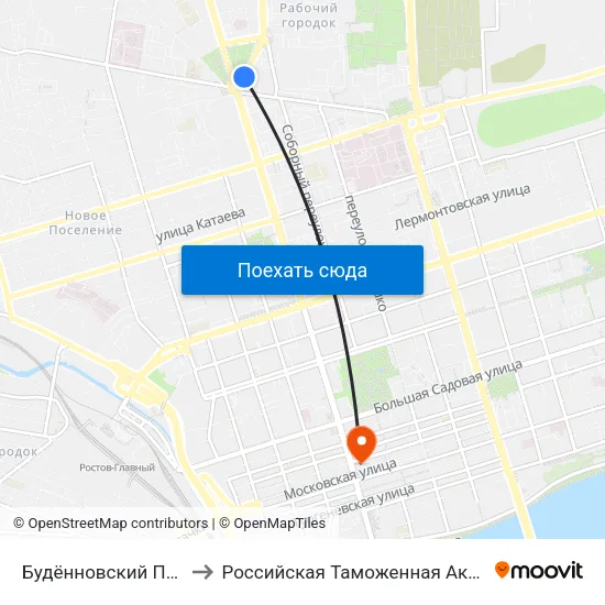 Будённовский Просп. to Российская Таможенная Академия map