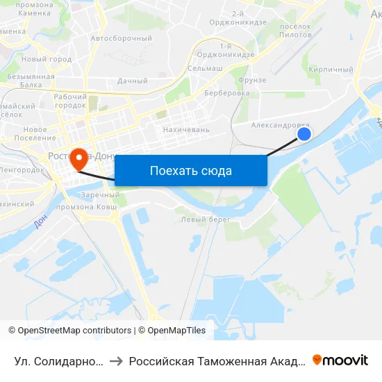 Ул. Солидарности to Российская Таможенная Академия map