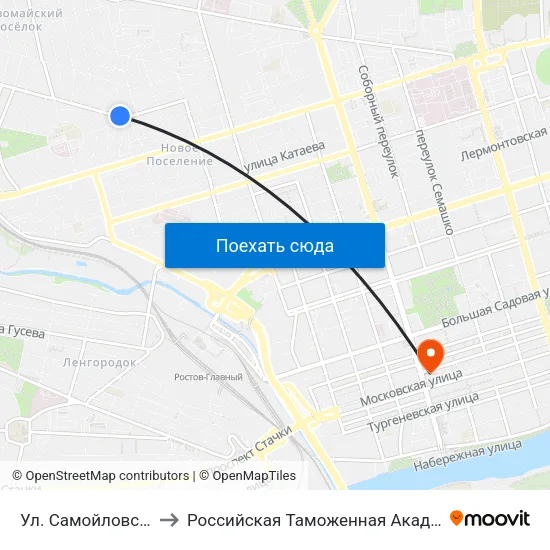 Ул. Самойловская to Российская Таможенная Академия map