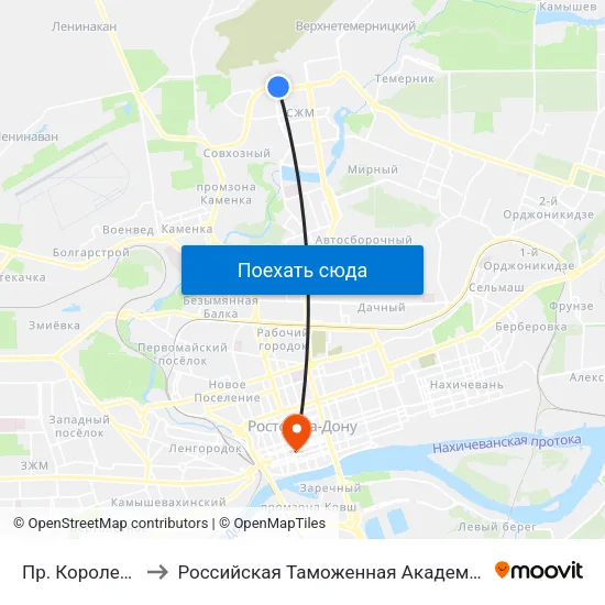 Пр. Королева to Российская Таможенная Академия map