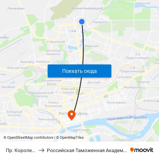 Пр. Королева to Российская Таможенная Академия map