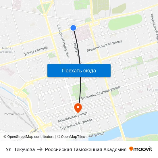 Ул. Текучева to Российская Таможенная Академия map