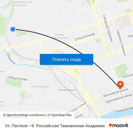 Ул. Пестеля to Российская Таможенная Академия map