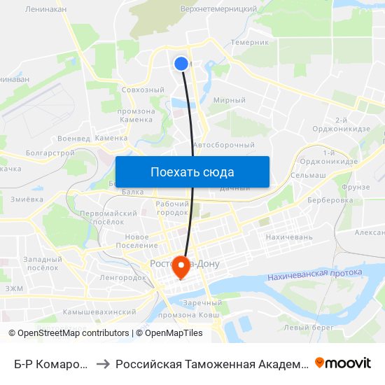 Б-Р Комарова to Российская Таможенная Академия map