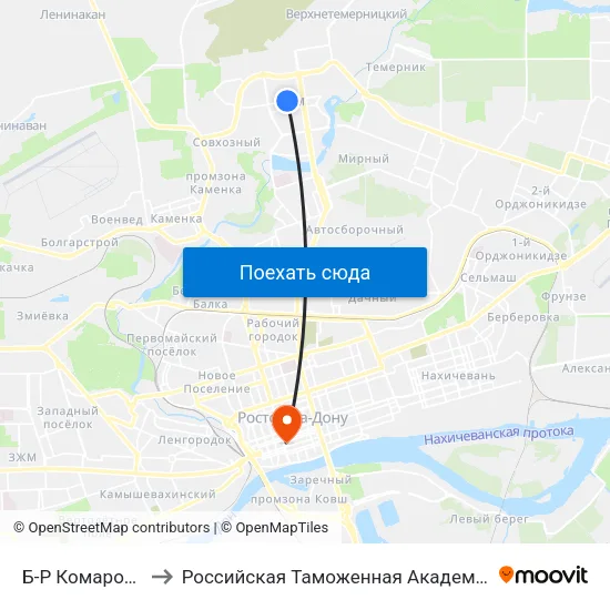 Б-Р Комарова to Российская Таможенная Академия map