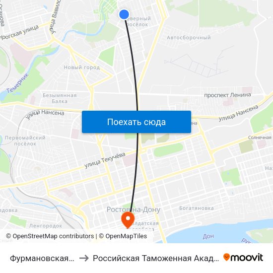 Фурмановская Ул. to Российская Таможенная Академия map