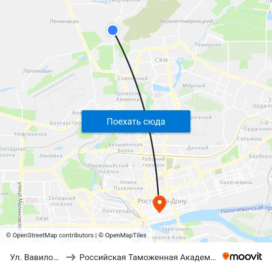 Ул. Вавилова to Российская Таможенная Академия map