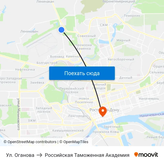 Ул. Оганова to Российская Таможенная Академия map