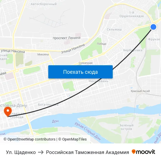 Ул. Щаденко to Российская Таможенная Академия map