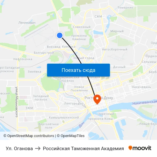 Ул. Оганова to Российская Таможенная Академия map