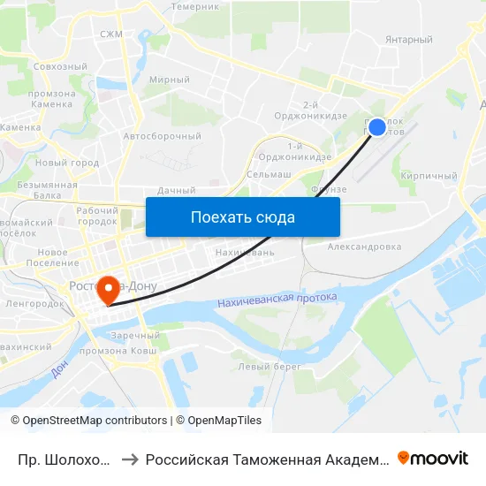 Пр. Шолохова to Российская Таможенная Академия map